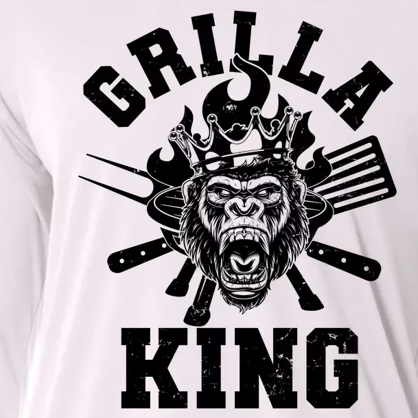 Funny Grilla King Gorilla King Of The Grill Cooling Performance Long Sleeve Crew