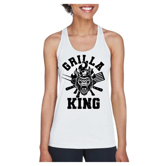 Funny Grilla King Gorilla King Of The Grill Women's Racerback Tank