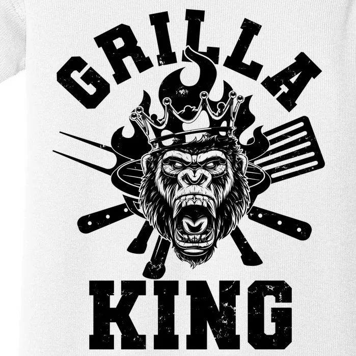 Funny Grilla King Gorilla King Of The Grill Baby Bodysuit