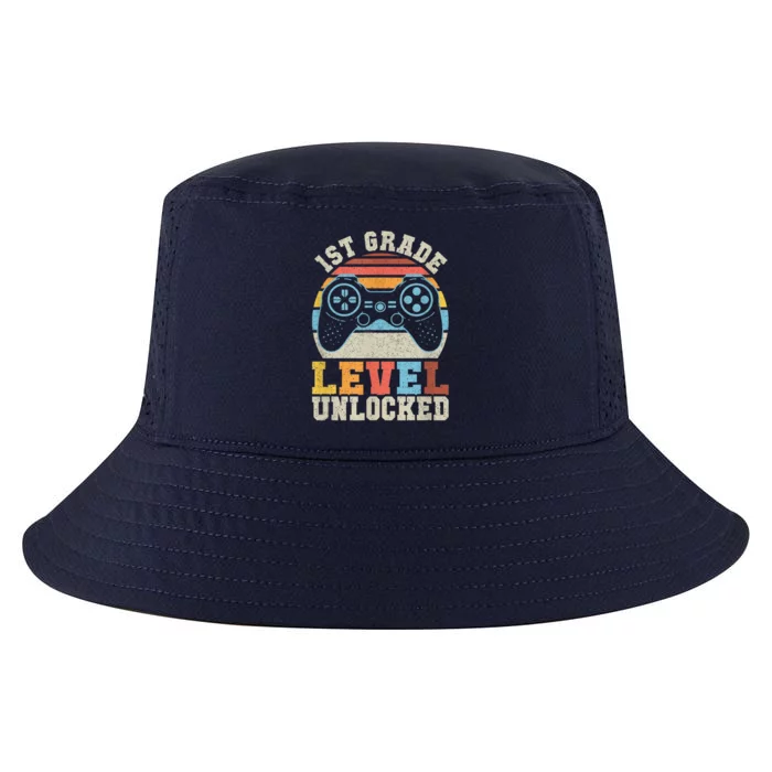 First Grade Level Unlocked Gamer 1st Day Of School Boys Cool Comfort Performance Bucket Hat