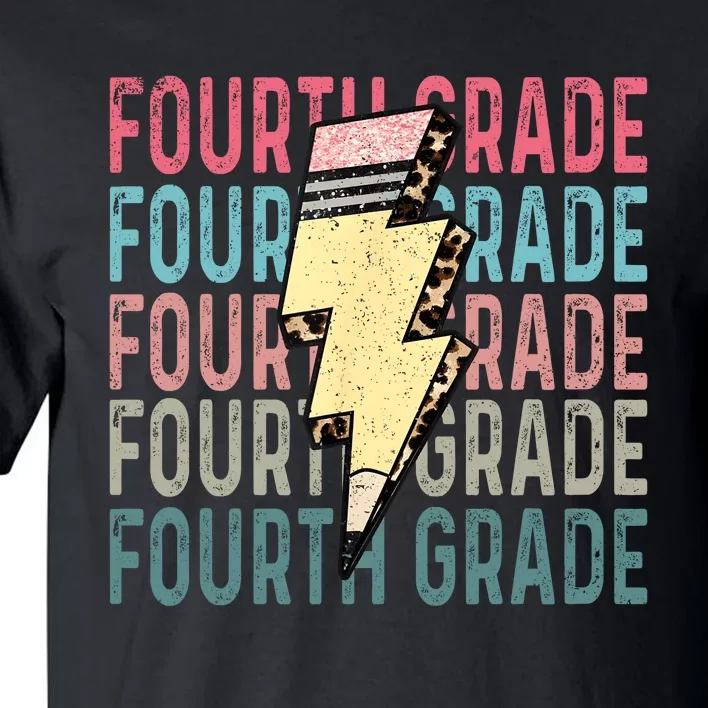 Fourth Grade Lightning Bolt Pencil Retro Teacher Tall T-Shirt