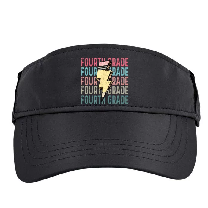 Fourth Grade Lightning Bolt Pencil Retro Teacher Adult Drive Performance Visor