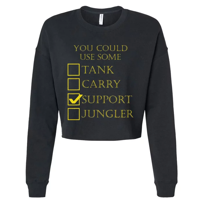 Funny Gaming League Support Cropped Pullover Crew