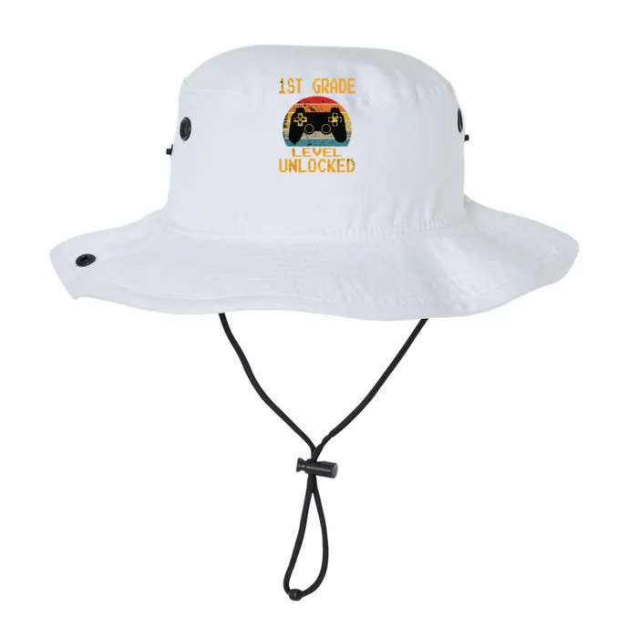 First Grade Level Unlocked Gamer 1st Day Of School Legacy Cool Fit Booney Bucket Hat