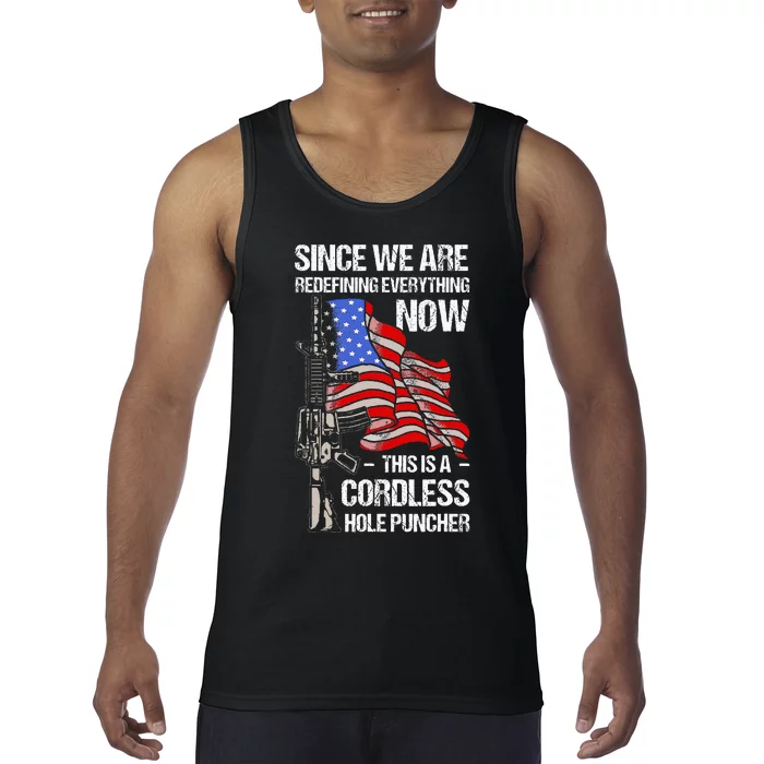 Funny Gun Lover Cordless Hole Puncher Tank Top