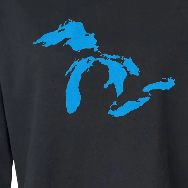 Five Great Lakes American Midwest Native Fresh Water Cropped Pullover Crew