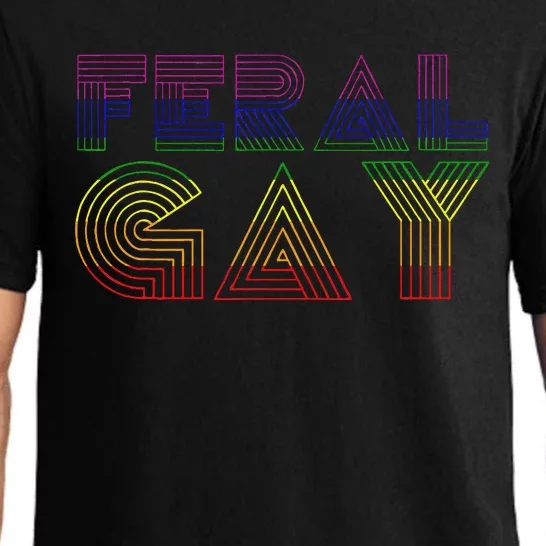 Feral Gay Lgbt Gay Bi Pan Transg Pride Meme Rainbow Flag Pajama Set