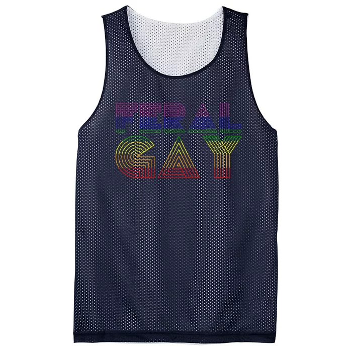 Feral Gay Lgbt Gay Bi Pan Transg Pride Meme Rainbow Flag Mesh Reversible Basketball Jersey Tank