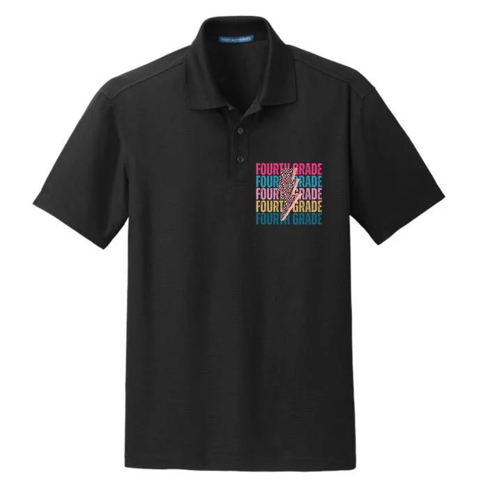 Fourth Grade Lighting Cheetah Back To School Dry Zone Grid Performance Polo