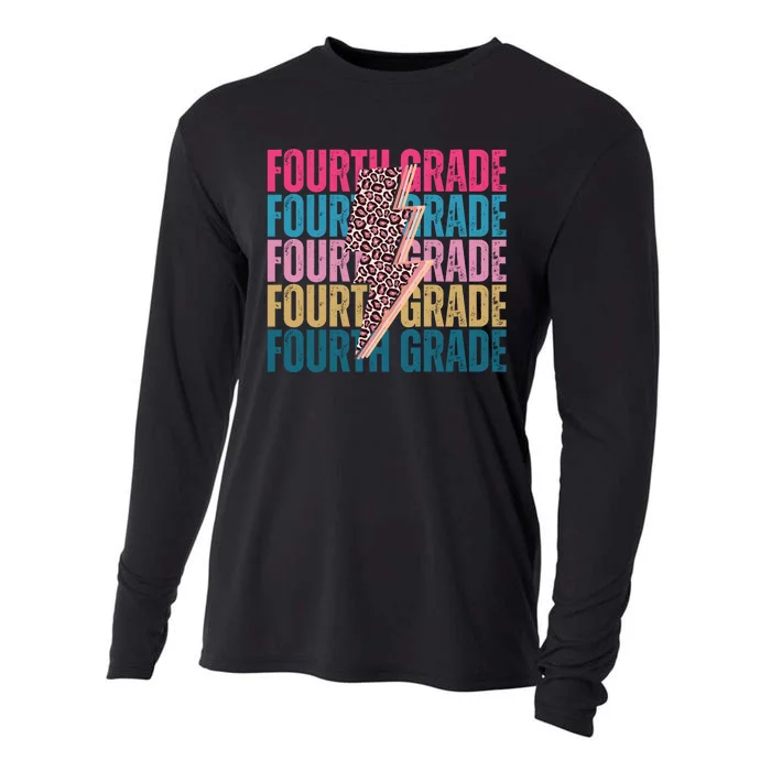 Fourth Grade Lighting Cheetah Back To School Cooling Performance Long Sleeve Crew