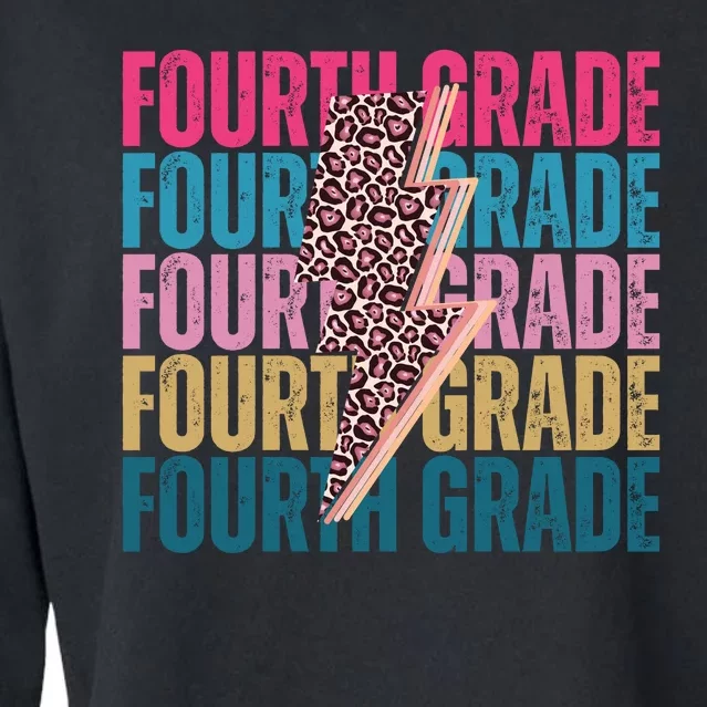 Fourth Grade Lighting Cheetah Back To School Cropped Pullover Crew