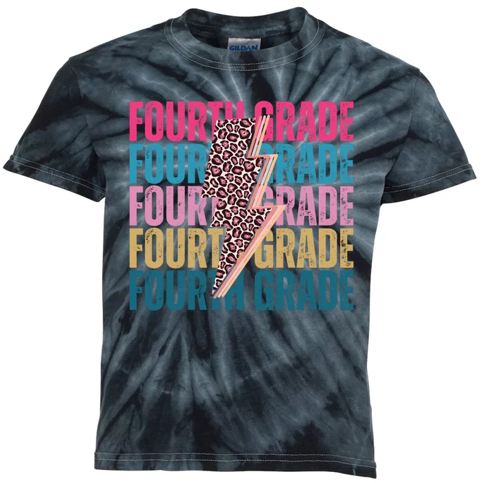 Fourth Grade Lighting Cheetah Back To School Kids Tie-Dye T-Shirt