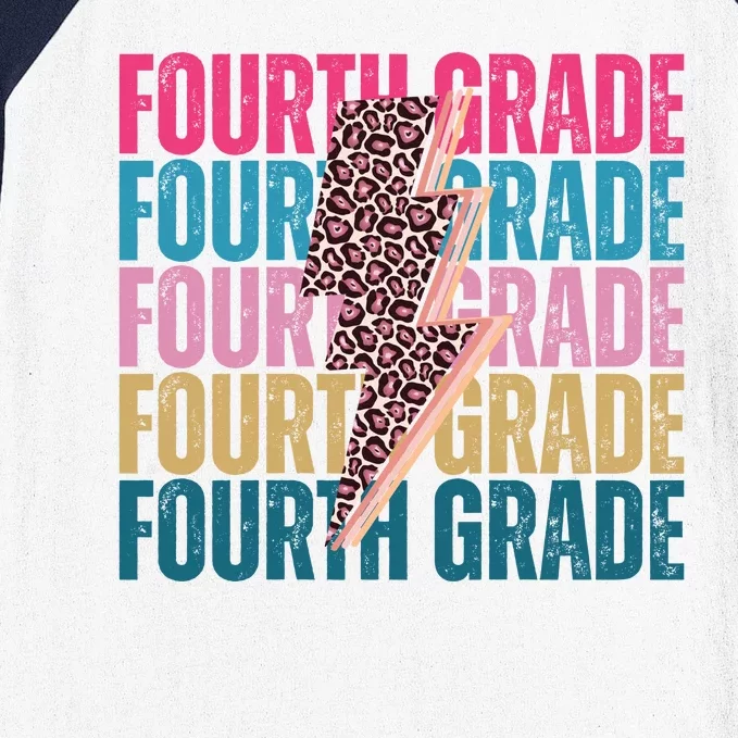 Fourth Grade Lighting Cheetah Back To School Baseball Sleeve Shirt