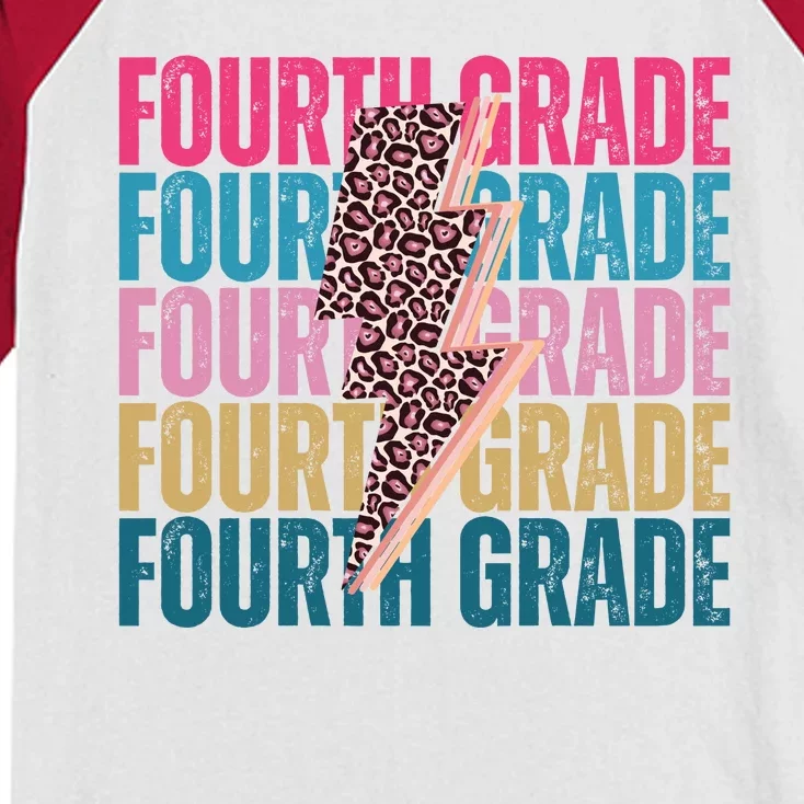 Fourth Grade Lighting Cheetah Back To School Kids Colorblock Raglan Jersey