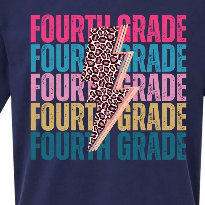 Fourth Grade Lighting Cheetah Back To School Sueded Cloud Jersey T-Shirt