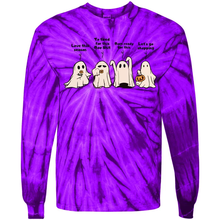 Funny Ghost Love This Season Born Ready For This Let’S Go Shopping Tie-Dye Long Sleeve Shirt