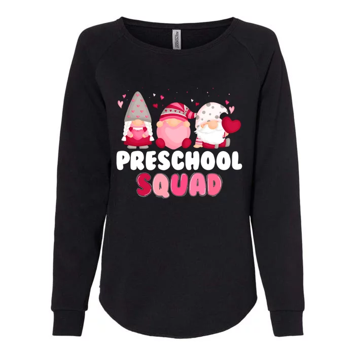 Funny Gnome Lover Preschool Squad Teacher Valentines Day Gift Womens California Wash Sweatshirt