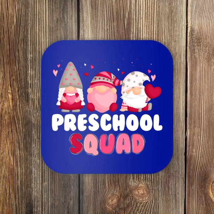 Funny Gnome Lover Preschool Squad Teacher Valentines Day Gift Coaster