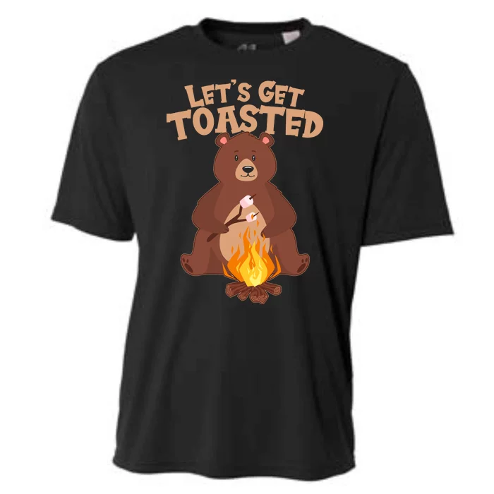 Funny Get Let's Toasted Camping Bear Cooling Performance Crew T-Shirt