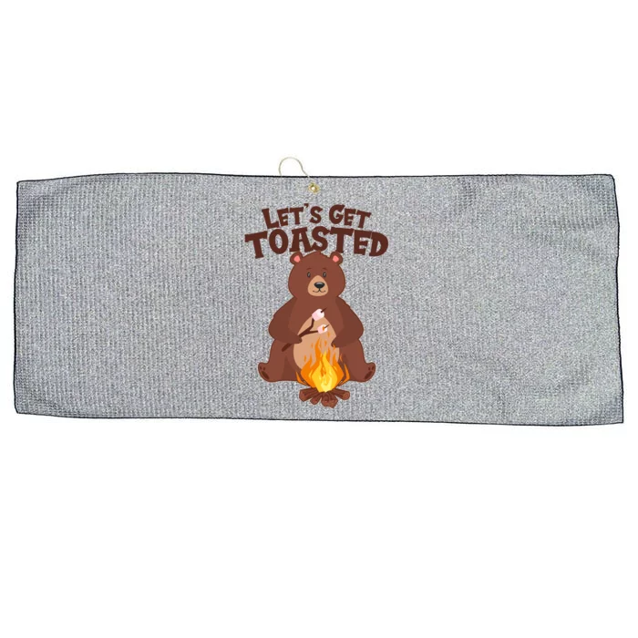 Funny Get Let's Toasted Camping Bear Large Microfiber Waffle Golf Towel