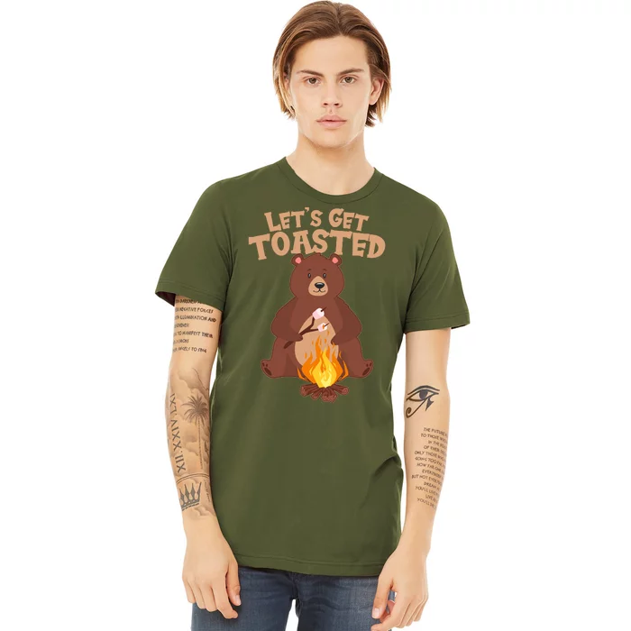 Funny Get Let's Toasted Camping Bear Premium T-Shirt