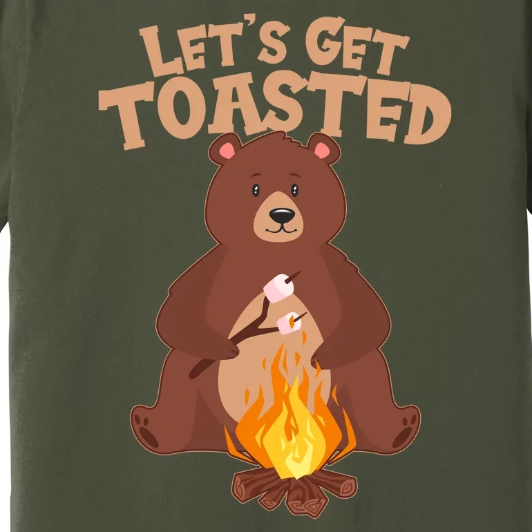 Funny Get Let's Toasted Camping Bear Premium T-Shirt