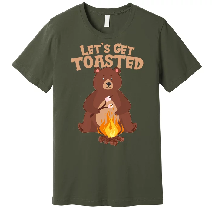 Funny Get Let's Toasted Camping Bear Premium T-Shirt