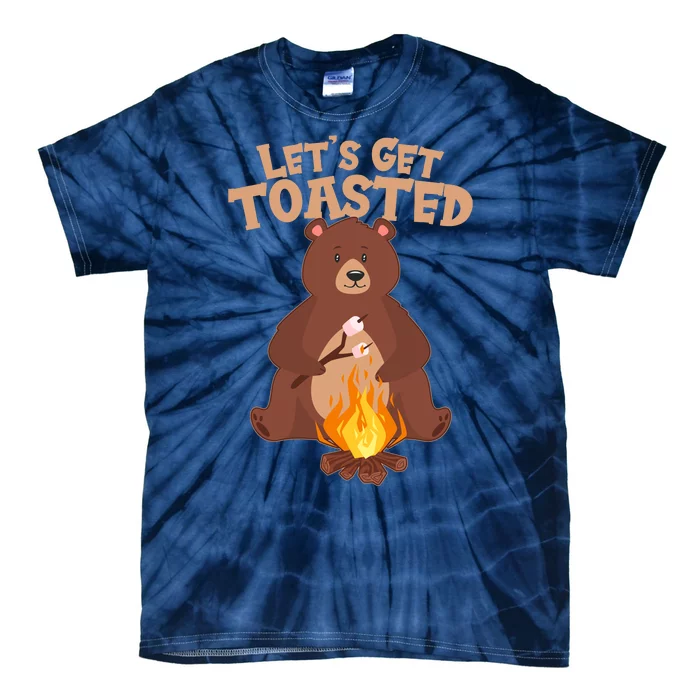 Funny Get Let's Toasted Camping Bear Tie-Dye T-Shirt