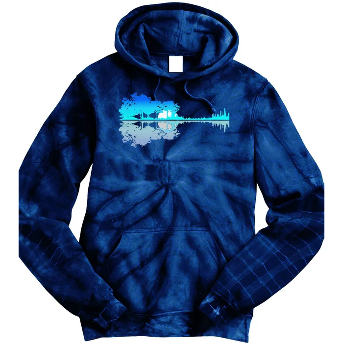 Funny Guitar Lake Shadow Love Guitar Musician Tie Dye Hoodie