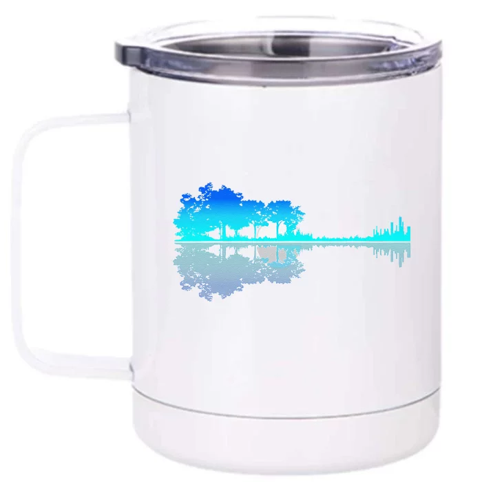 Funny Guitar Lake Shadow Love Guitar Musician Front & Back 12oz Stainless Steel Tumbler Cup