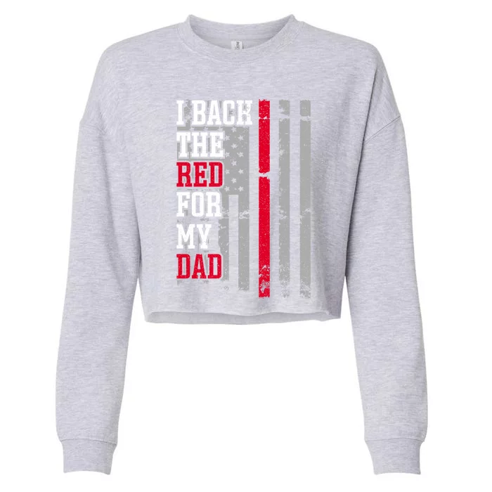 Fire Gift Ll Fire Heros And Red Line Fans Firefighter Gift Cropped Pullover Crew