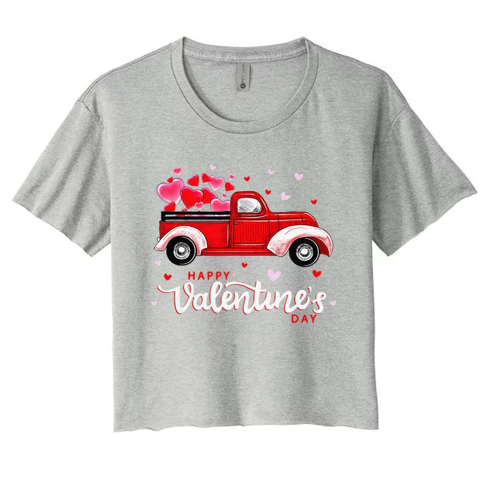 Funny Gnomes Love Leopard Plaid Couples Happy Valentines Day Women's Crop Top Tee