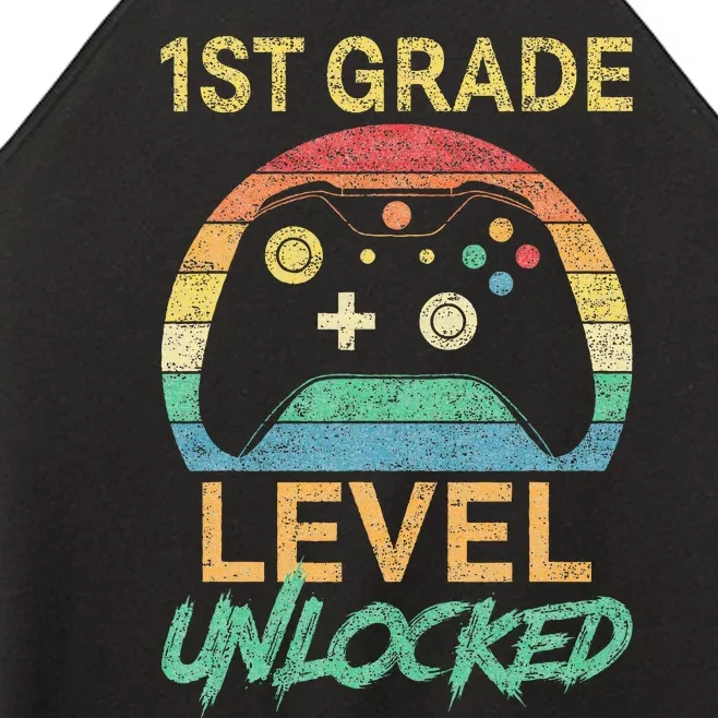 First Grade Level Unlocked Gamer 1st Day Of School Women’s Perfect Tri Rocker Tank