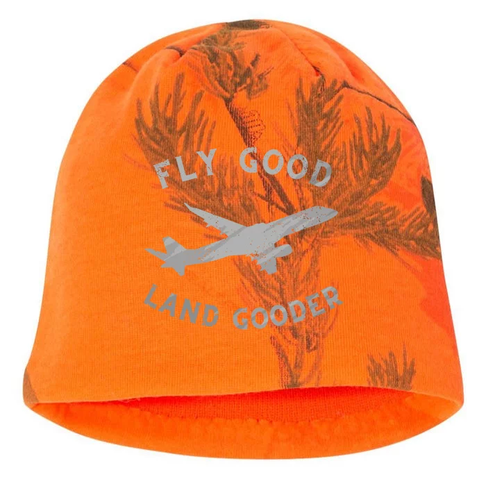 Fly Good Land Gooder Airline Pilot Vintage Private Pilot Cool Gift Kati - Camo Knit Beanie