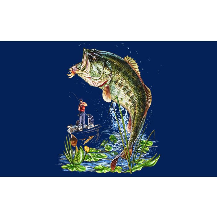 Fishing Graphic Large Mouth Bass Fish Bumper Sticker