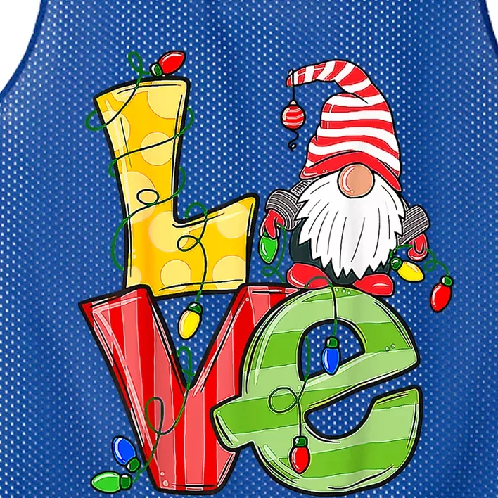 Funny Gnomes Love Family Pajama Xmas Gift Christmas Gnome Gift Mesh Reversible Basketball Jersey Tank