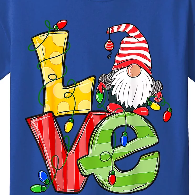 Funny Gnomes Love Family Pajama Xmas Gift Christmas Gnome Gift Kids T-Shirt