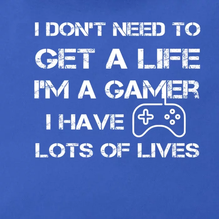 Funny Gamer Life Pun Get A Life Level Up Games Lives Gift Zip Tote Bag