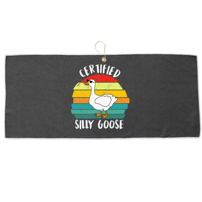 Funny Goose Lover Farmer Farm Life, Certified Silly Goose Large Microfiber Waffle Golf Towel