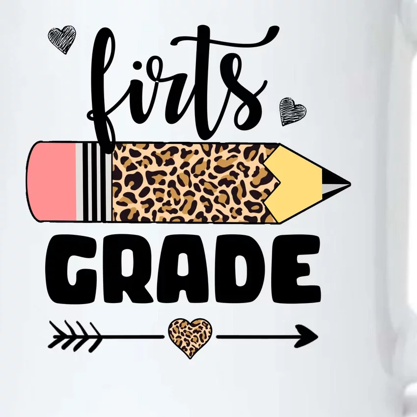 First Grade Leopard Pencil 1st Grader Students Teachers Black Color Changing Mug