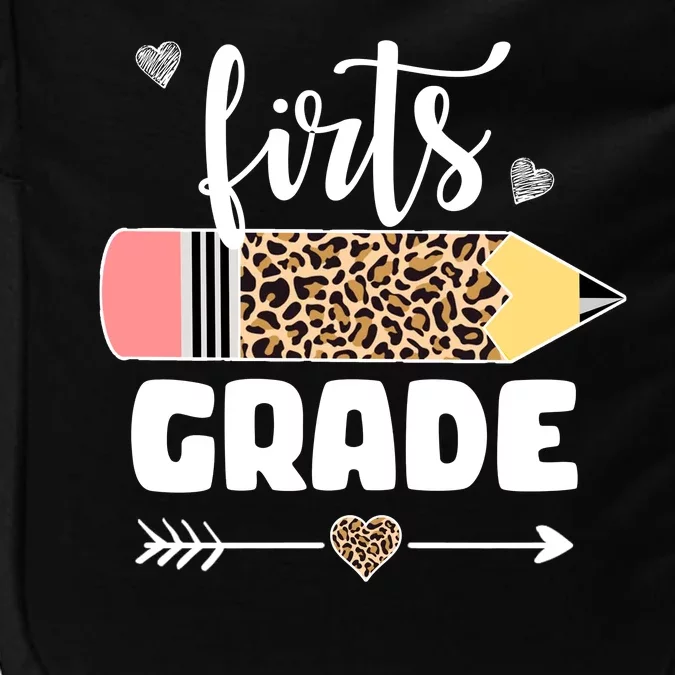 First Grade Leopard Pencil 1st Grader Students Teachers Impact Tech Backpack