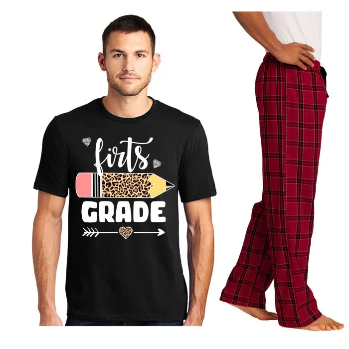 First Grade Leopard Pencil 1st Grader Students Teachers Pajama Set