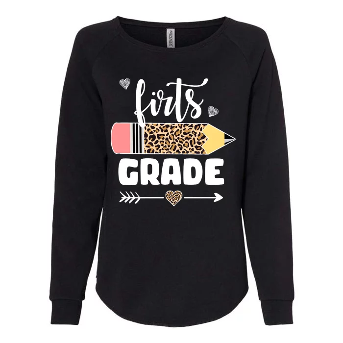 First Grade Leopard Pencil 1st Grader Students Teachers Womens California Wash Sweatshirt