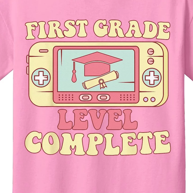first Grade Level Complete Graduation Student Video games Kids T-Shirt