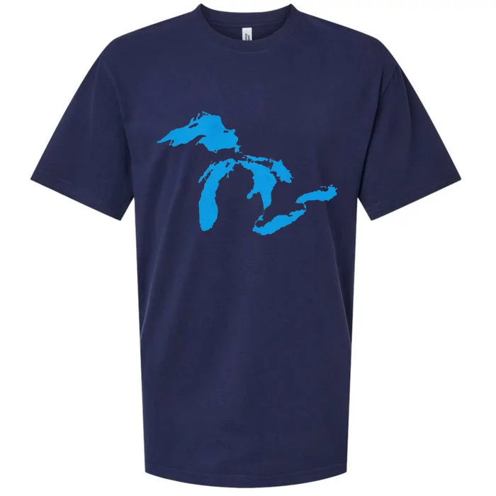 Five Great Lakes American Midwest Native Fresh Water Sueded Cloud Jersey T-Shirt