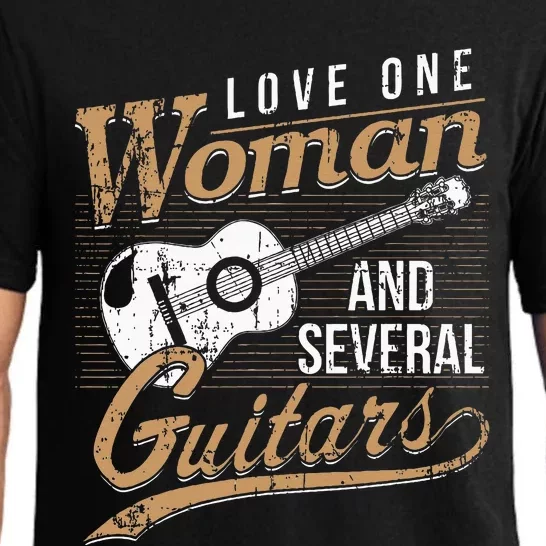 Funny Guitar Lovers Guitarist Musician Band Playing Gifts Pajama Set