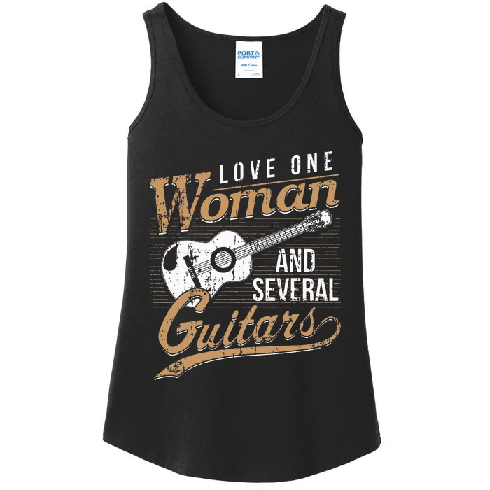 Funny Guitar Lovers Guitarist Musician Band Playing Gifts Ladies Essential Tank