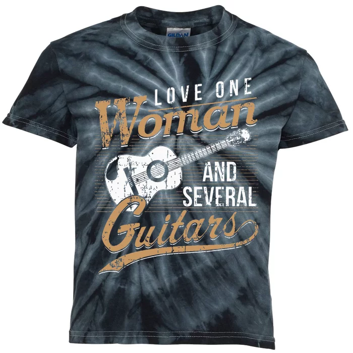 Funny Guitar Lovers Guitarist Musician Band Playing Gifts Kids Tie-Dye T-Shirt