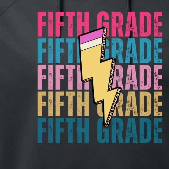 Fifth Grade Lightning Pencil Back To School Performance Fleece Hoodie