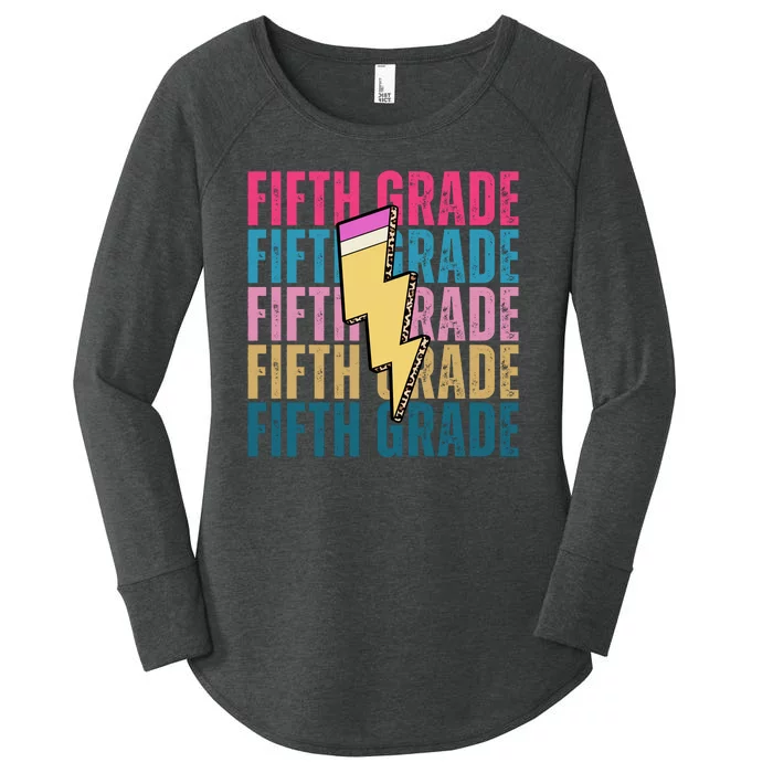 Fifth Grade Lightning Pencil Back To School Women's Perfect Tri Tunic Long Sleeve Shirt